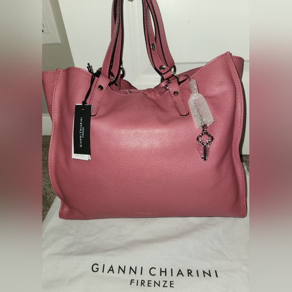 Gianni Chiarini Firenze Italian Leather Tote Bag in Bubblegum Pink; NEW - Picture 16 of 16